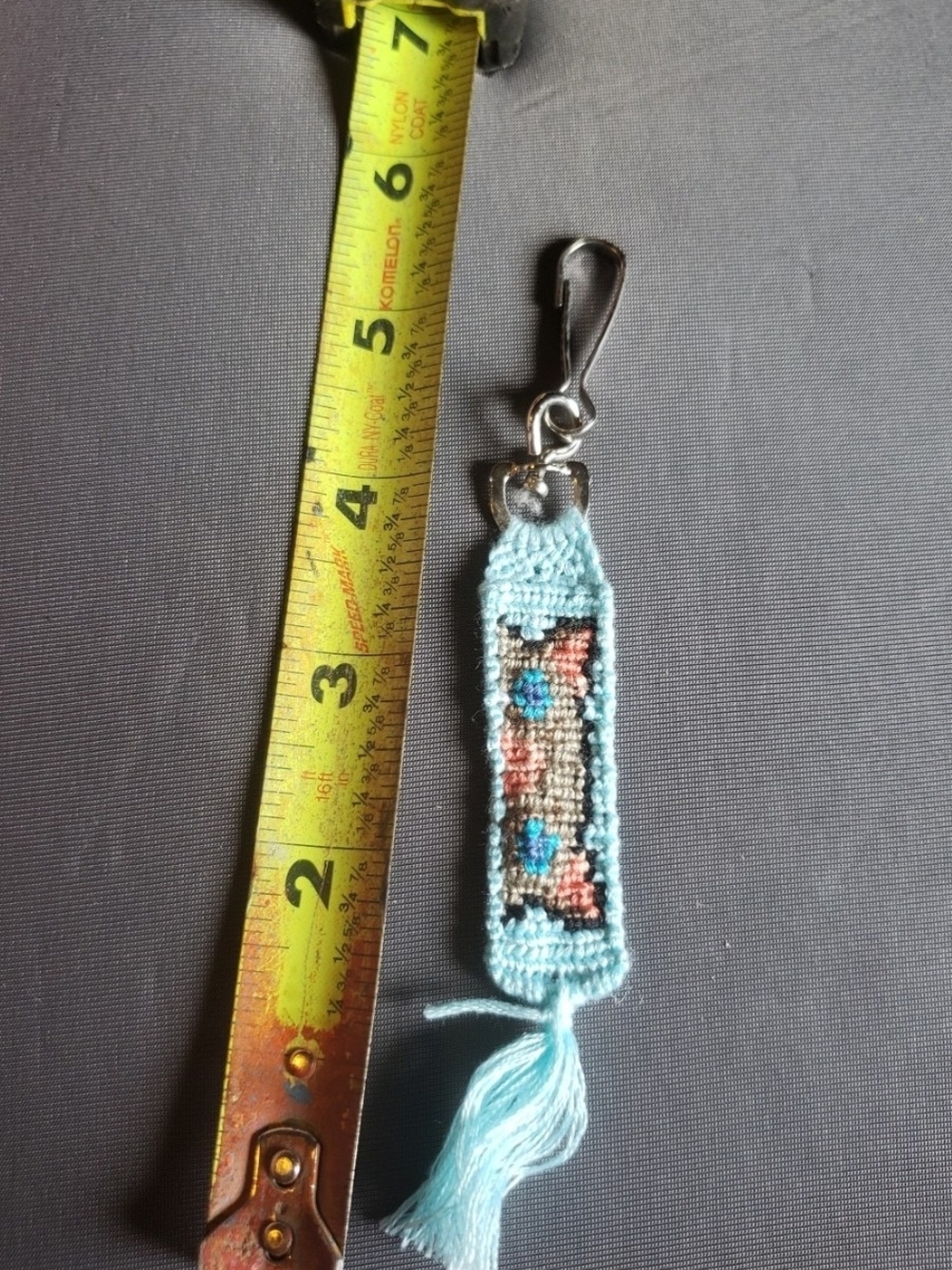 Handmade Light Blue Woven Tassel Keychain Charm Inosuke